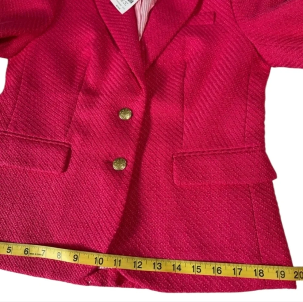 J. Crew Hot Pink Tweed Schoolboy Academia‎ Career Blazer Jacket Size 0 New